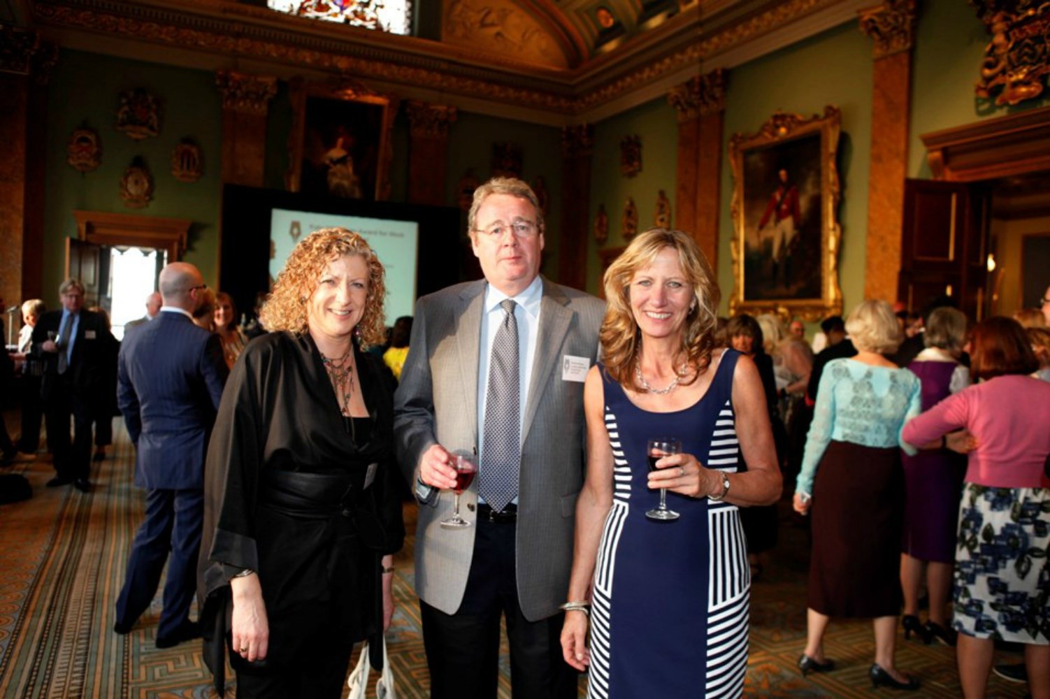 From left to right: Ailbhe Fallon, Andrew Brown (from sponsors the Alaska Seafood Marketing Institute) and Cherry Haigh (from Alaska's PR agency the Dialogue Agency) in the Banqueting Hall